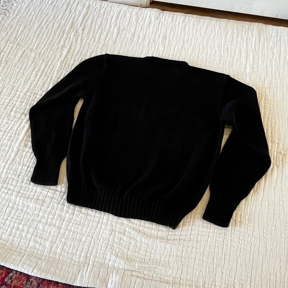 Vintage Polo Ralph Lauren Cotton Crewneck Sweater Black‎ L